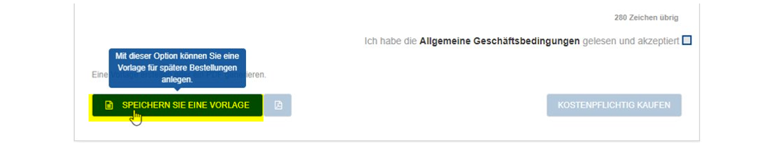 Screenshot Kontoverwaltung Bestellvorlagen Webshop Inapa Deutschland